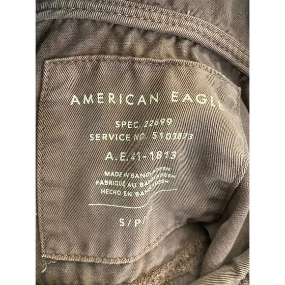 American Eagle Full Zip Jacket Drawstring Mauve Purple Small S - Picture 3 of 4